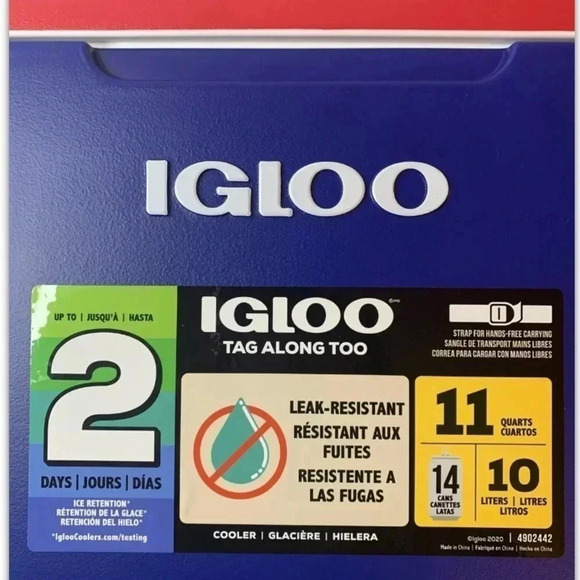 Igloo Cooler 11 Qt Tag Along Too Blue Rainbow Shoulder Strap NWT - Picture 4 of 6